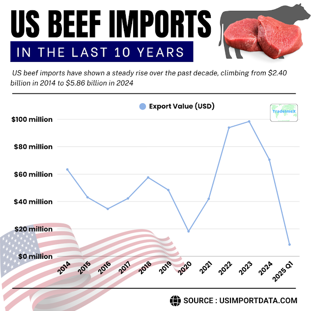 Yearly USA Beef Import Data